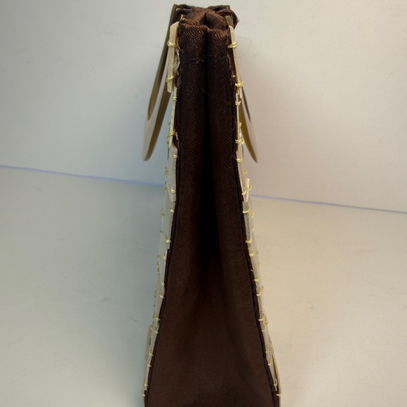 Mother Of Pearl VTG Tile Lucite Handle Top Handle Handbag Purse Small Tote - Picture 9 of 9